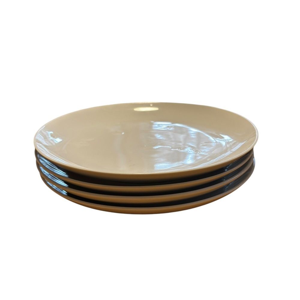 Crate‎ And Barrel Plates 8 3/4 Inch Recline Salad All White Coupe Set Of 4
